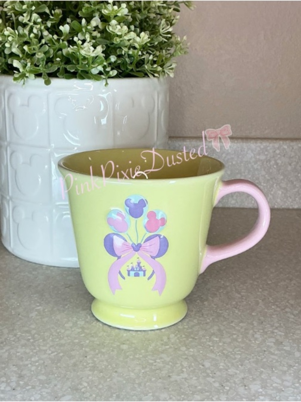 Pastel Yellow and Pink Ceramic Party Mug - Home Party Supplies